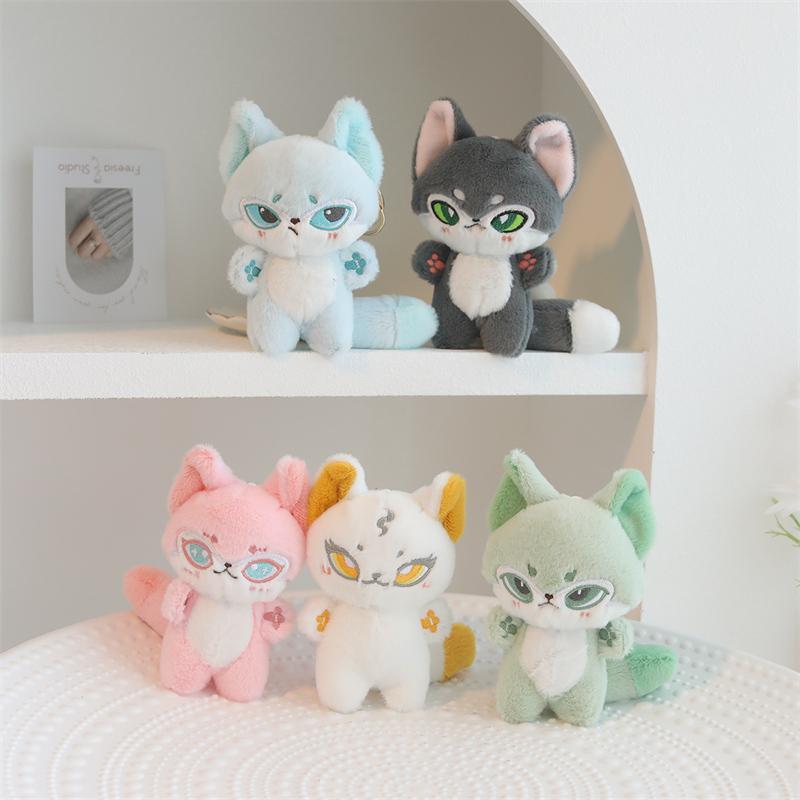 35cm Enthusiasm Wolf Plush Doll Gift Kawaii Emotion Wolf Stuffed Toys Plushies Doll Cute Wolf Toys For Girl Kawaii Room Decor