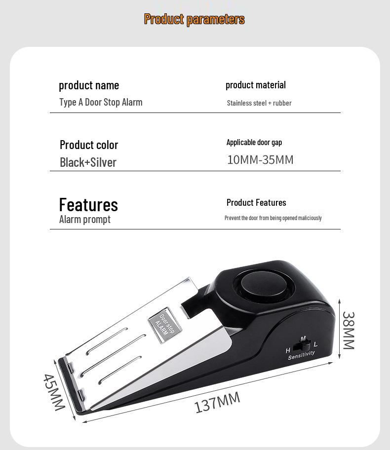 Portable Anti-Theft Door Stopper: Girls’ Home Door Blocker & Alarm