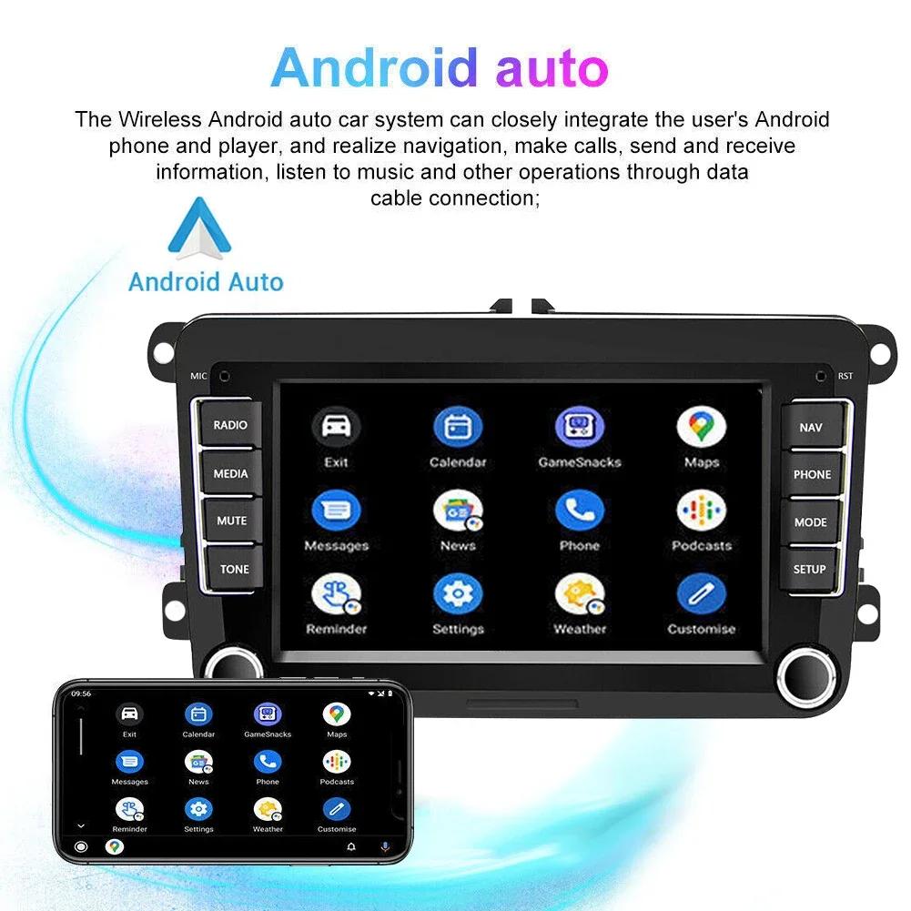For Volkswagen Android 13 In-Car Navigation 7-inch (Button Version) - Featuring CarPlay and Android Auto, 2+32GB