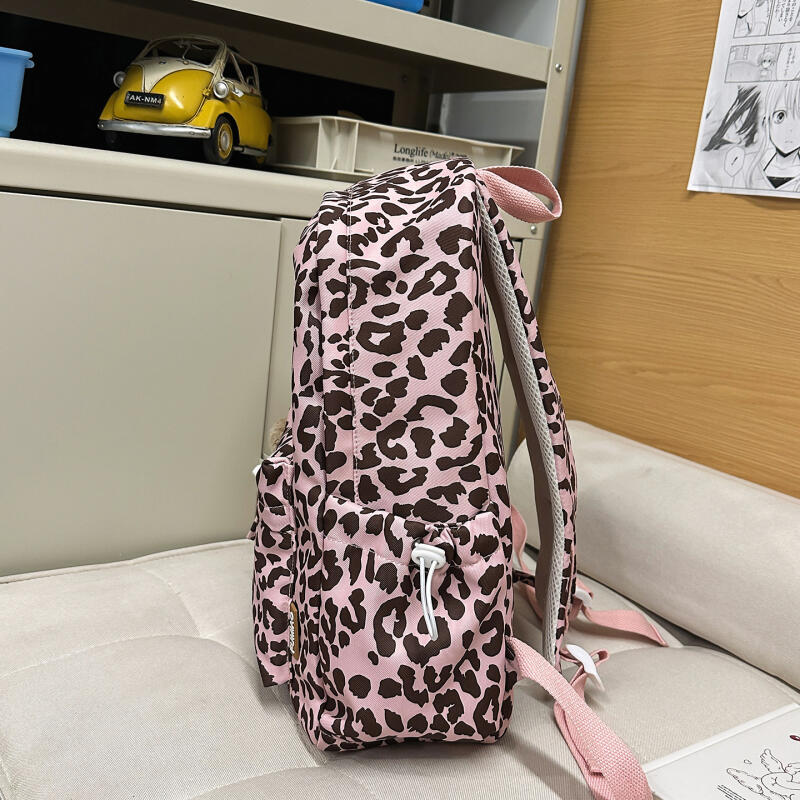 Leopard Print Schoolbag Women's Lightweight Backpack