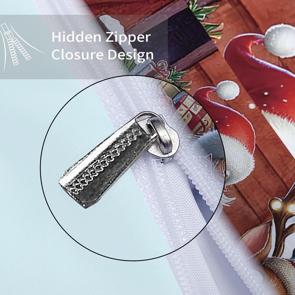 3pc Christmas House Print Coreless Duvet Set Multi Size Bedroom Holiday Dormitory Bedding Decoration Softmachine Washable