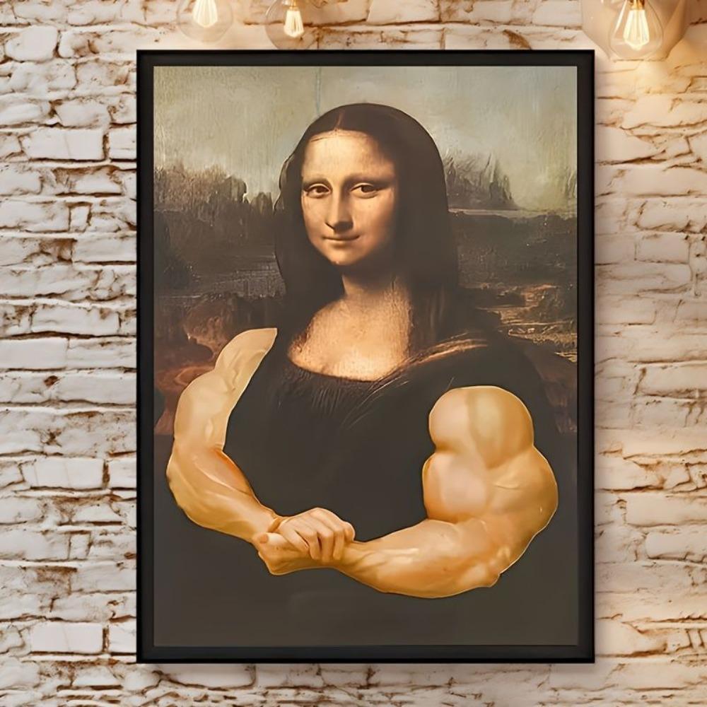 Funny Mona Lisa Tin Sign Waterproof Wall Art Modern Decor For Living Room Bedroom Office Bar Unique Gift Idea