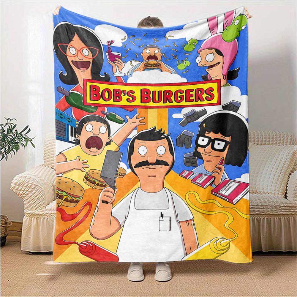 Bob'S Burgers Family Adventure Flannel Blanket Super Soft Warm Cozy Blanket For Sofa Bed Office Travel Allseason Home Decor Gift