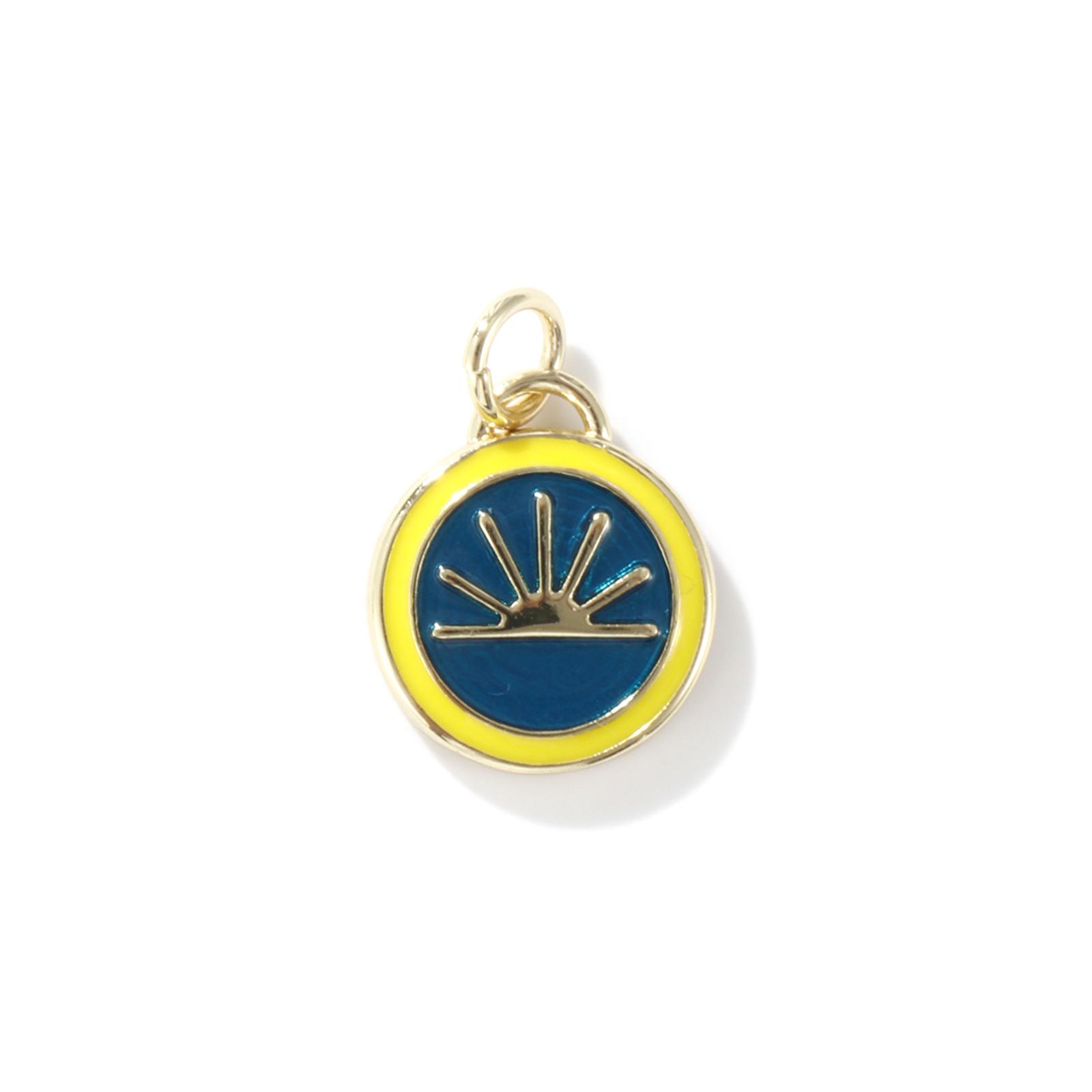 

1 Piece Brass Charms 18K Real Gold Plated Enamel Heart Butterfly Sun Dandelion Pendants For DIY Necklace Barcelet Jewelry Making