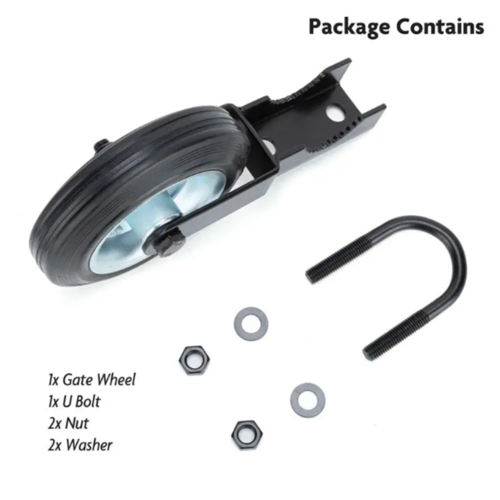 Heavy Duty Farm Gate Caster Black Rubber Wheel Outdoor Door Frame Metal Tube Gate Caster Wheel Shipping Container Gate