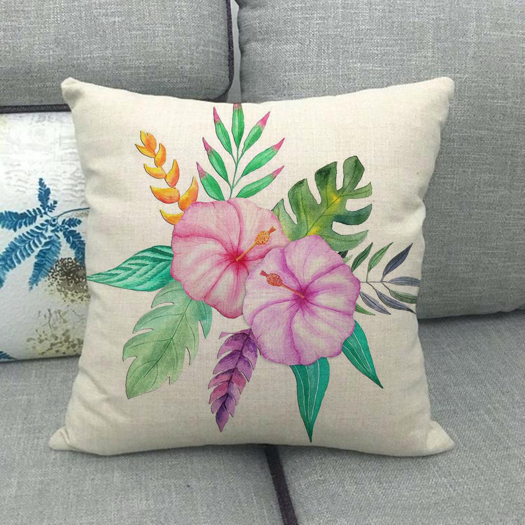 Adorable Flamingo Watercolor Flowers Digital Printing Short Plush Pillow Covers For Car Sofa Office Cushion Cover Home Goods