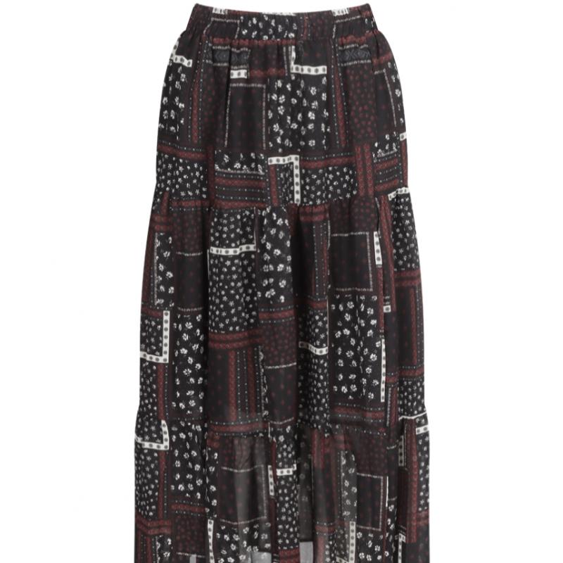 Shop   Women Waistband Chiffon Ruffle Midi Skirt Ivory Ntt Wsk 21283