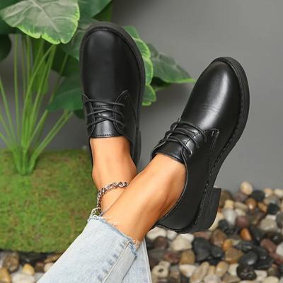 2024 Spring and Autumn High Quality Women's Shoes Fashion and Versatile Pointed Toe Solid Color Low Heel Lace-Up Women's Loafers