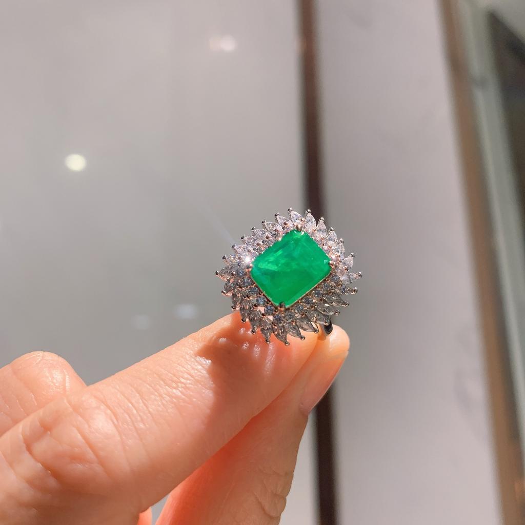 Jewelry Ring Color Treasure Popular Ring Temperament Jewelry Retro Ring Main Stone 10 * 12