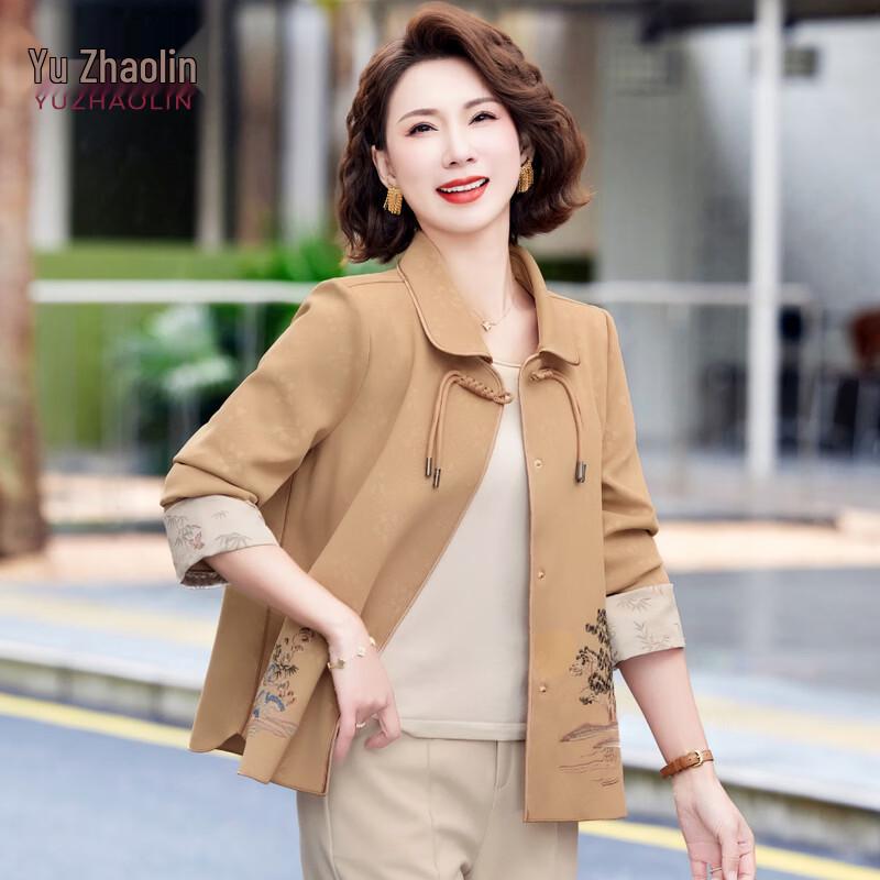 Yuzhaolin New Chinese Style Mom s Spring/Autumn Trench Coat 3XL