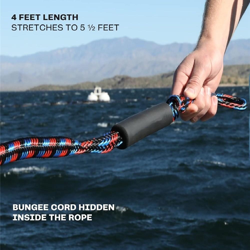Stretch Dock Rope Car Motorcycle Yacht Puller Mooring Docking Rope 4FT Anchor Rope Cable