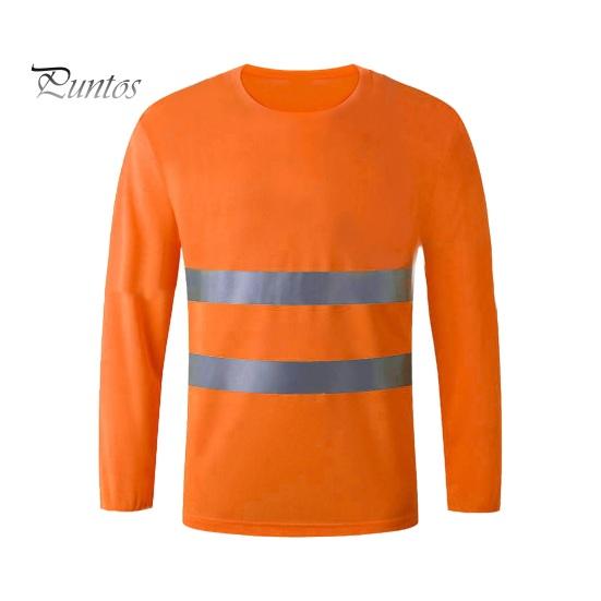 

Светоотражающая защитная футболка со светоотражающими зонами на 360 градусов, высокая видимость, быстросохнущая, с длинными рукавами, для бега в ночную смену L