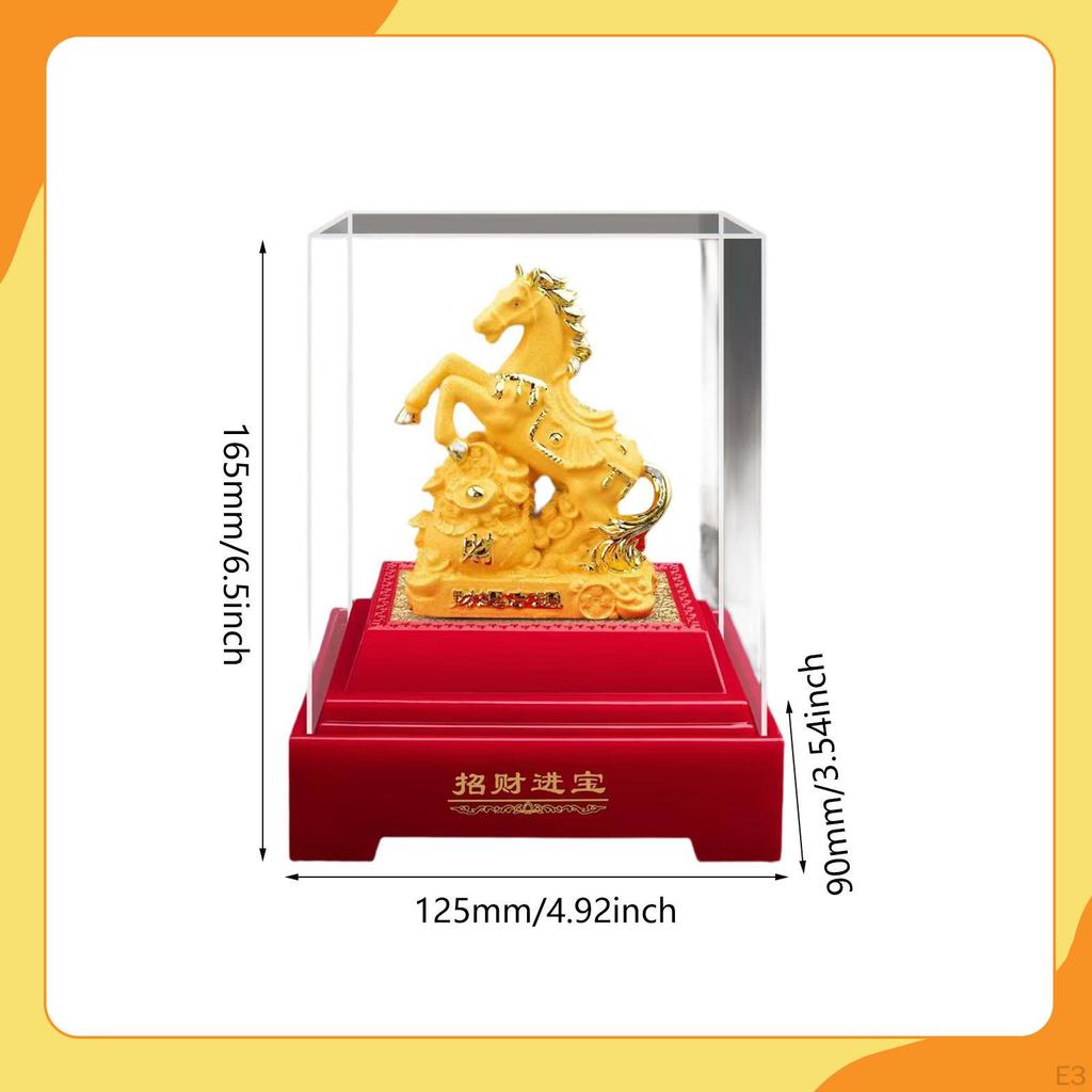 Feng Shui Horse Year Ornament Handmade Blessing Souvenir Statue for Office Restaurant
