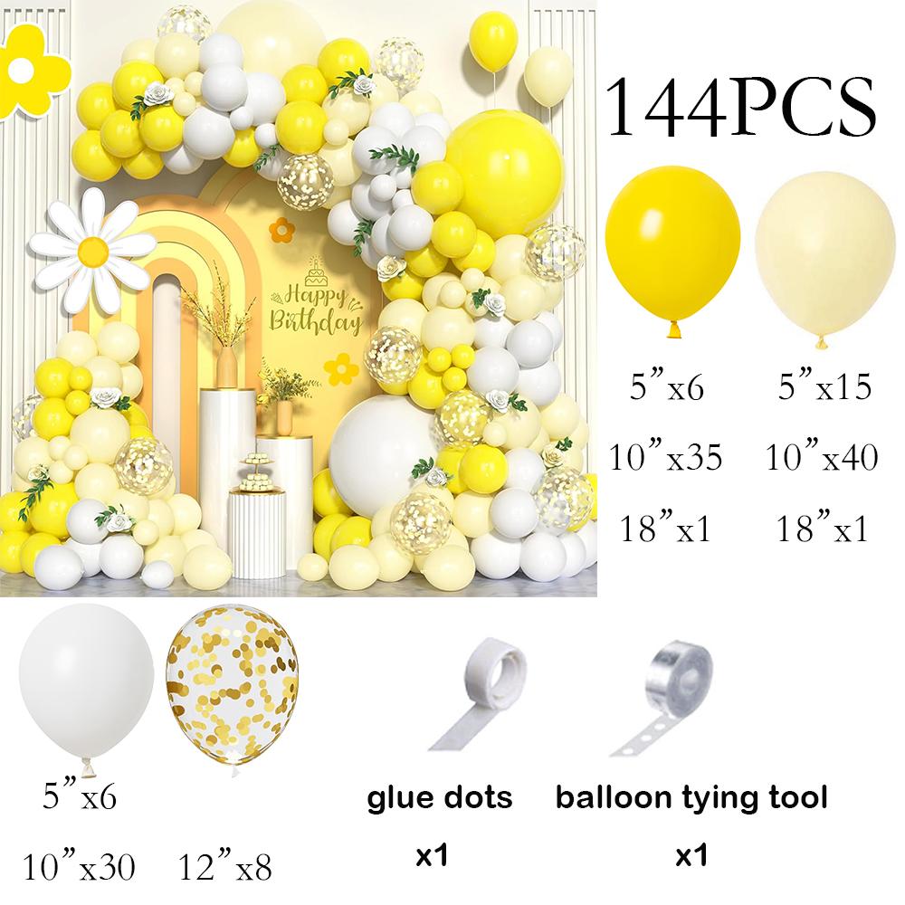 

Baby Yellow Balloons Garland Yellow White Gold Confetti Balloon Arch Kit Birthday Party Baby Shower Home Party Decoration Globos AS Picture