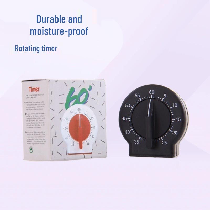 TEMU Mechanical Spring Pendulum Timer Clock - Small Round Countdown Ornament белый
