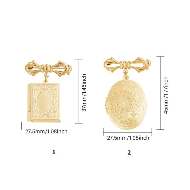 Vintage Alloy Photo Frame Charm Brooch Decorative Accessory For Clothing Bags Hats