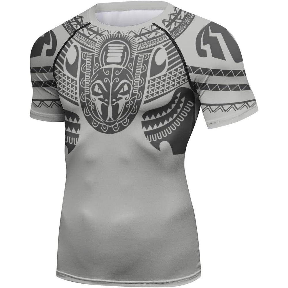 Red Plume Mens 3D Digital Printing Short Sleeve T-Shirt Outdoor Running Yoga Fitness Tight Shirt for Men