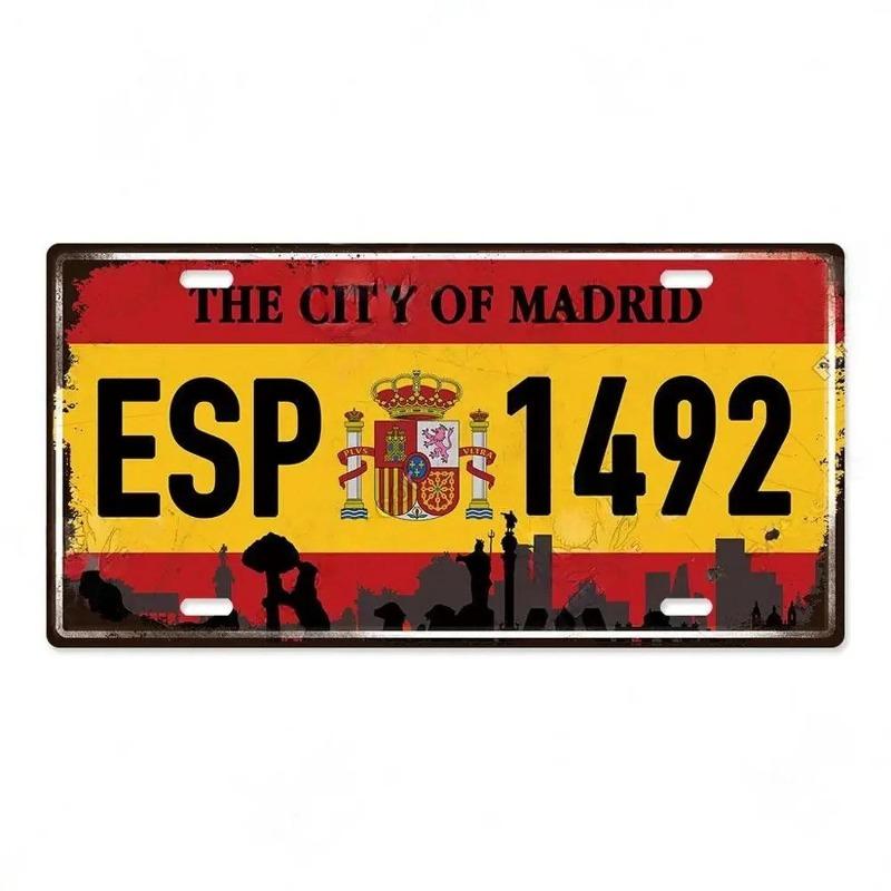 Retro Car 2D Metal Sign, Aluminum Wall Decor 15x30cm