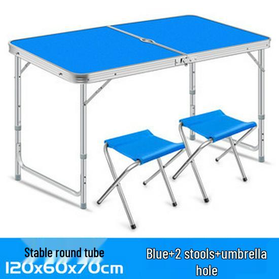 Portable Aluminum Alloy Folding Table and Chair Set for Outdoor Camping and Street Stalls
