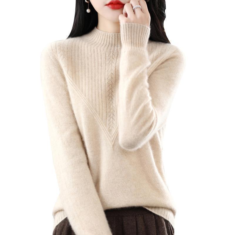 Autumn Women's Urban Style Temperament Commuter Pullover Half High Neck Regular Sweater