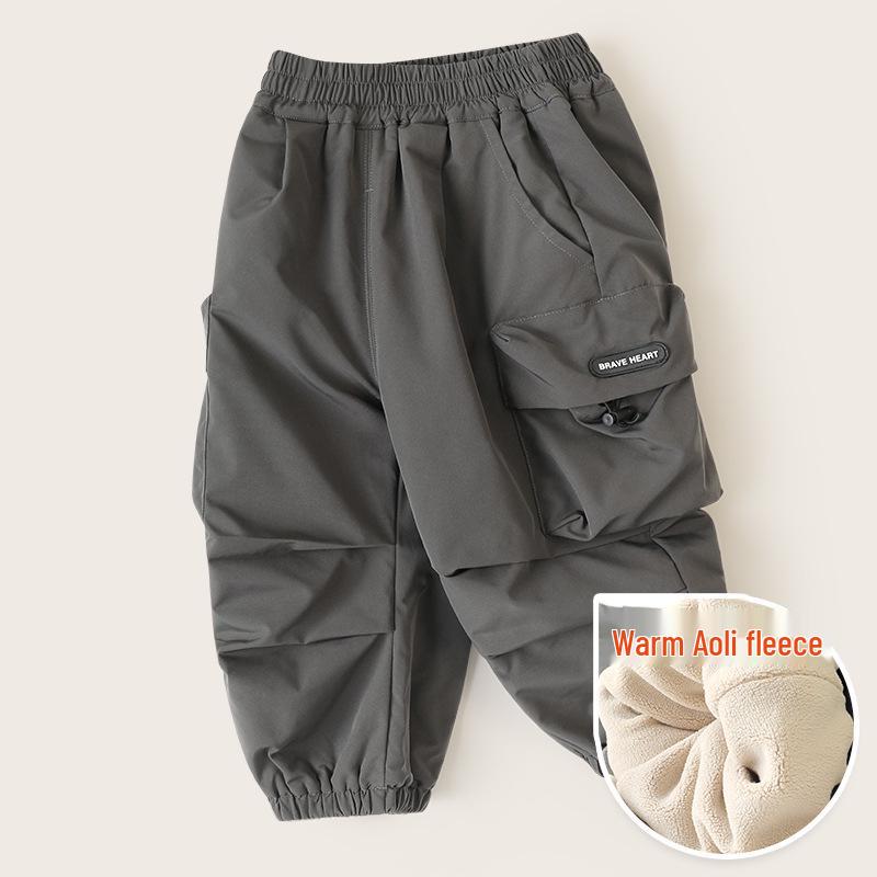 European Boy's Fleece-Lined Work Pants, Winter 2025 Children's Wear Collection