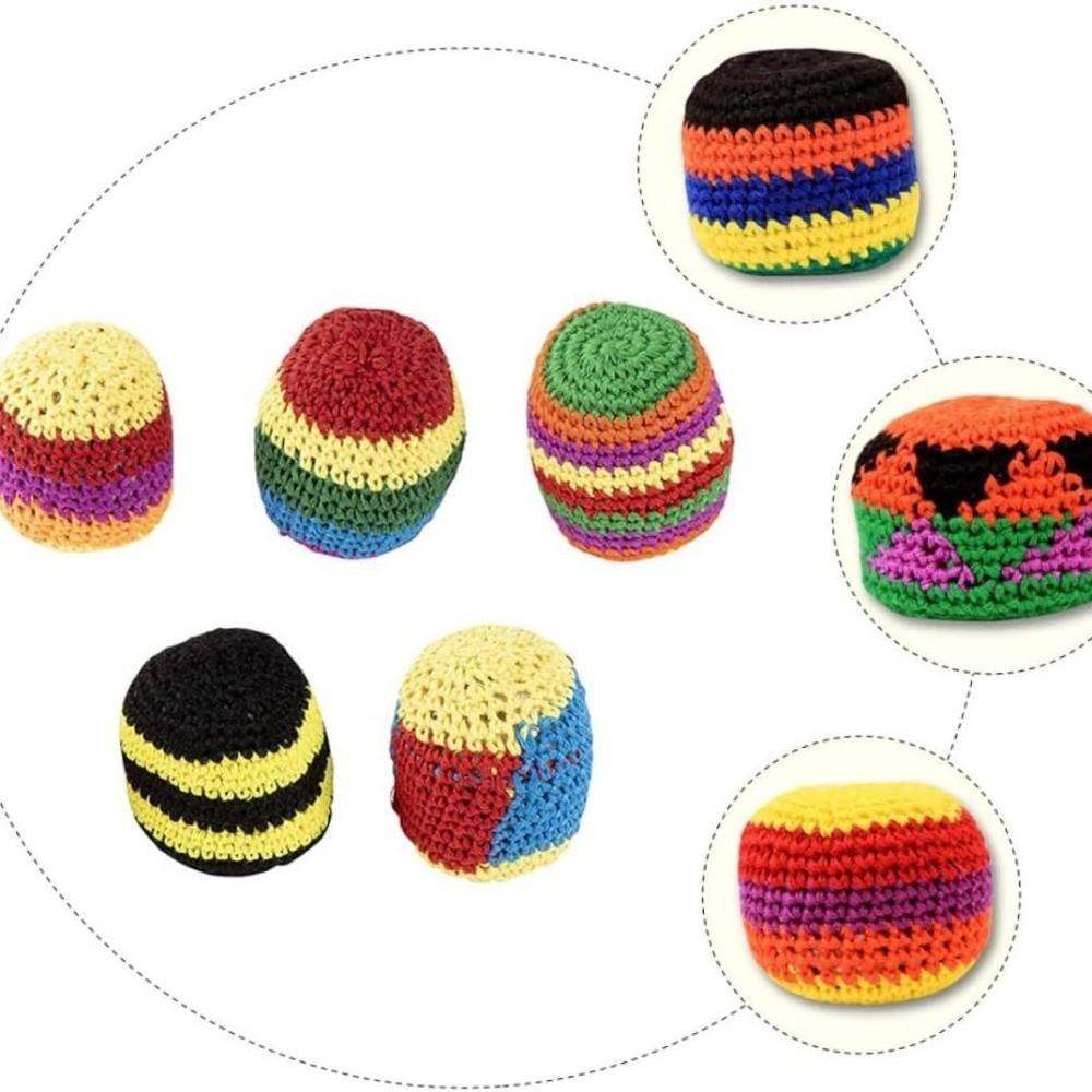 6/12/24Pcs Colorful Footbag Sacks Funny Kids Outdoor Toy Random Color Soft Juggling Balls  Beginner