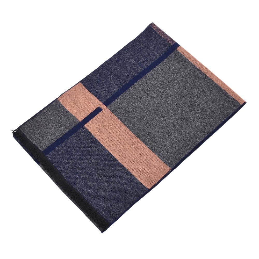 Double Sided Long Warm Men'S Winter Shawl Scarf Short Tassel Soft Warm Business Scarves For Men