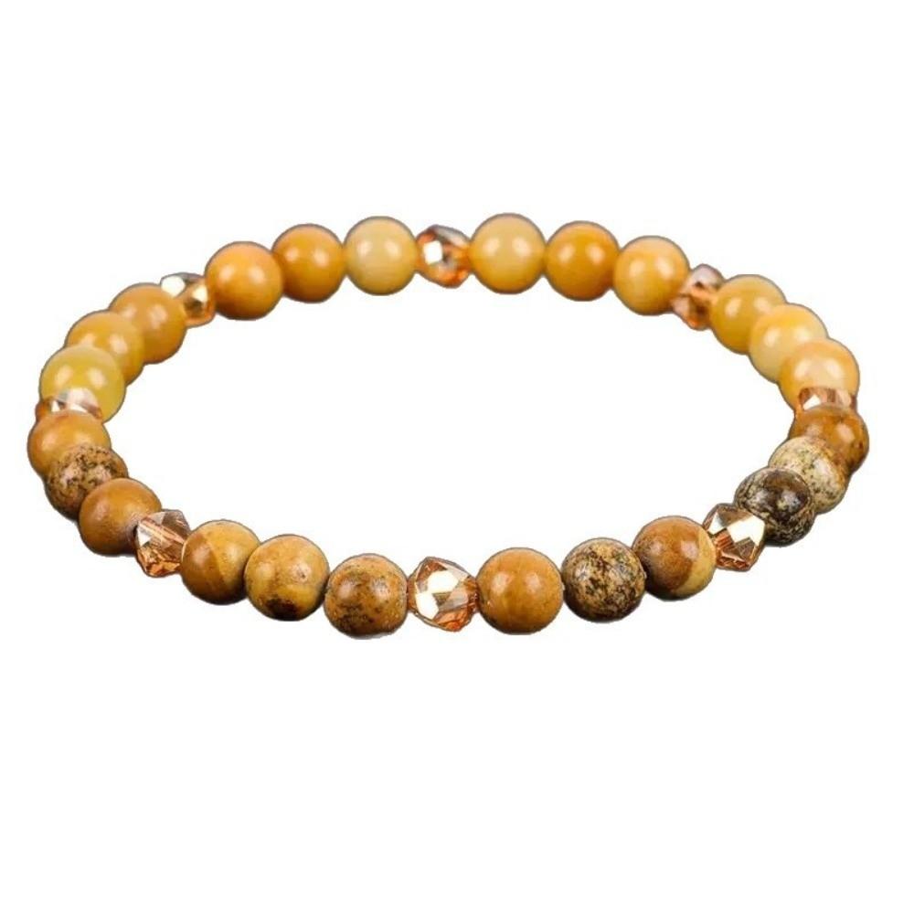 Handgefertigtes Citrin Naturstein Armband 6mm Perlen Perlenarmband für Paare passend