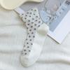 Women's Mesh Sheer Socks Heart Print Ruffle Ankle Socks Summer Ultra Thin