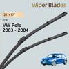 2x For Volkswagen VW Polo 9N 9N3 MK4 2003 2004 Accessories Car Front Wiper Blades Windshield Windscreen Window Brushes 21"+17"
