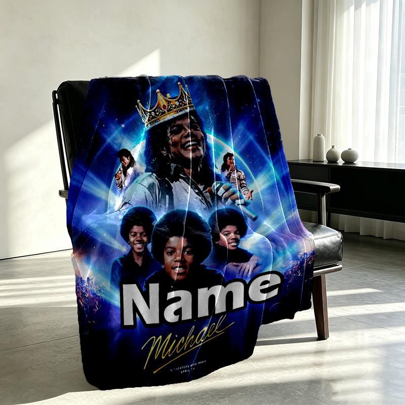 Coperta Personalizzata con Nome Michael Jackson, Arredamento Casa, Camera da Letto, Divano, Campeggio, Divano, Regali per Compleanno Natale