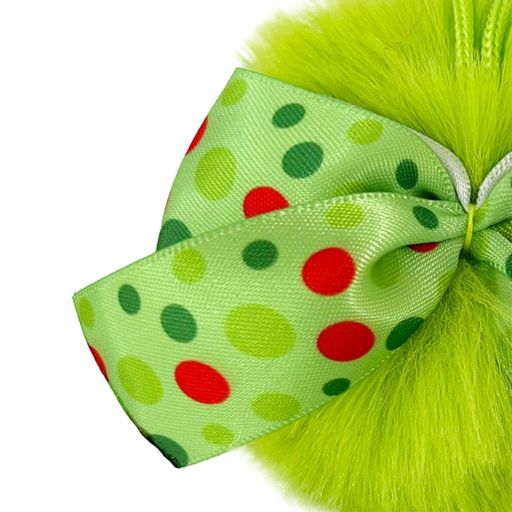 Christmas Bow Plush Ball Ornament 8cm Festive Christmas Tree Hanging Decor Collectible Gift Party Home Accessory