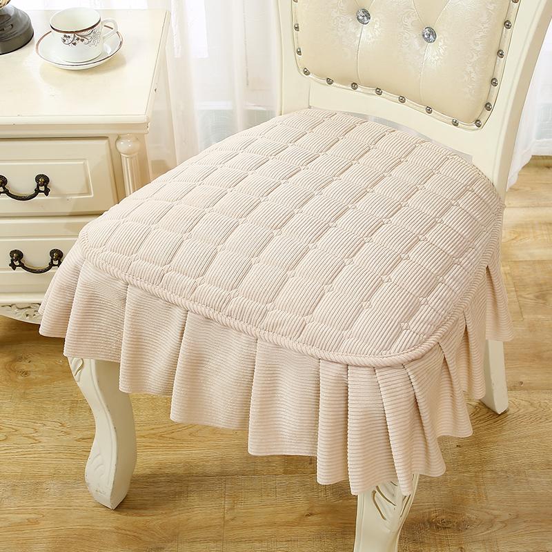 2pcs European Royal Luxury Lace Chair Cover Cushion Stool Seating Washer Mats Seat Cushions Dining Chair Case Pad Home Decor
