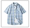 Trendy Men's Hong Kong Style Plaid Shirt - Casual Summer Short Sleeve