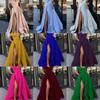 Women's 2025 Summer Satin Deep V-neck Evening Dress - Multi-color European & American Style