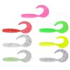 Japanese T-tail Soft Worm Jig Set: Long Cast Artificial Bait for Bass and Mandarin Fish with Curly Tail Lure