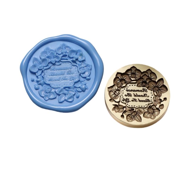 Flower Embossed Wax Seal Stamp Head for Wedding Invitation Envelope, Flower Textured Wax Seal Stamp Head