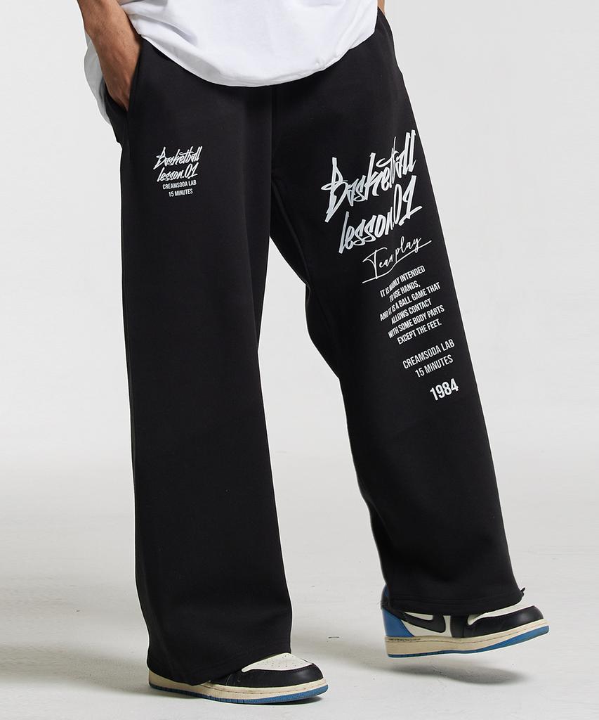 CREAM SODA LAB Quarter Wide Elastic Waist Pants Black