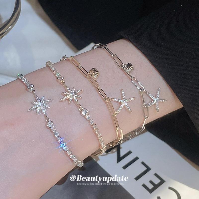 French simple zircon geometric mango bracelet light luxury high-end bracelet fashion exquisite jewelry design sense niche