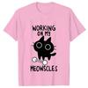 Fitness Cat Print Tshirts Female Short Sleeve Fashion Trendy Tshirt Summer Tee Clothes Street Hip Hop Tops Black Cat Anime Tees