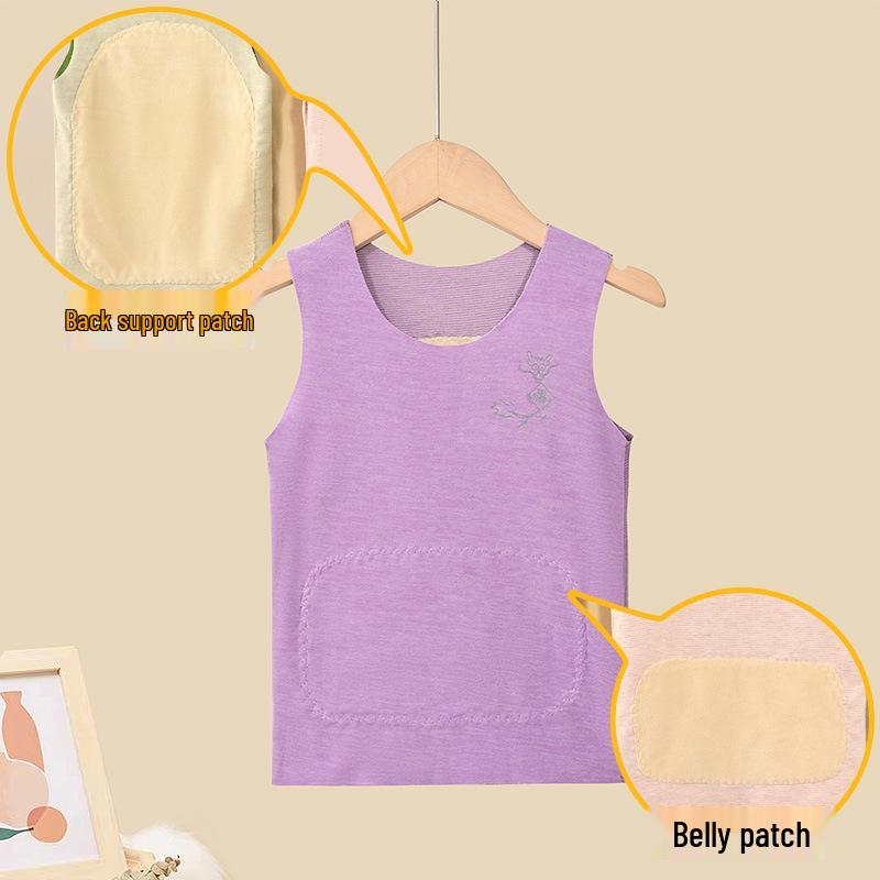 Dziecięca kamizelka kaszmirowo-jedwabna - Ciepła, aksamitnie wyściełana warstwa podstawowa dla chłopców i dziewczynek na jesień i zimę