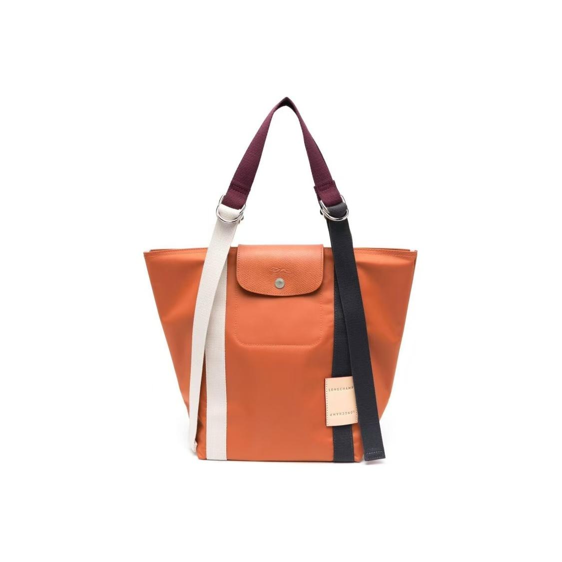 

Longchamp Le Pliage Re-Play 24 Adjustable Snap Closure Canvas And Leather Shoulder Tote Bag Women Handbags Carrot 10203HCCP69 Basic Set (Bag)