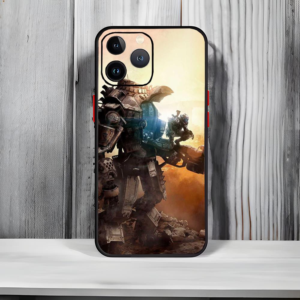 Sci-Fi Shooter Game T-Titanfall 2 Phone Case Black Matte Thin Phone Case For iPhone17 16 15 14 13 ProMax