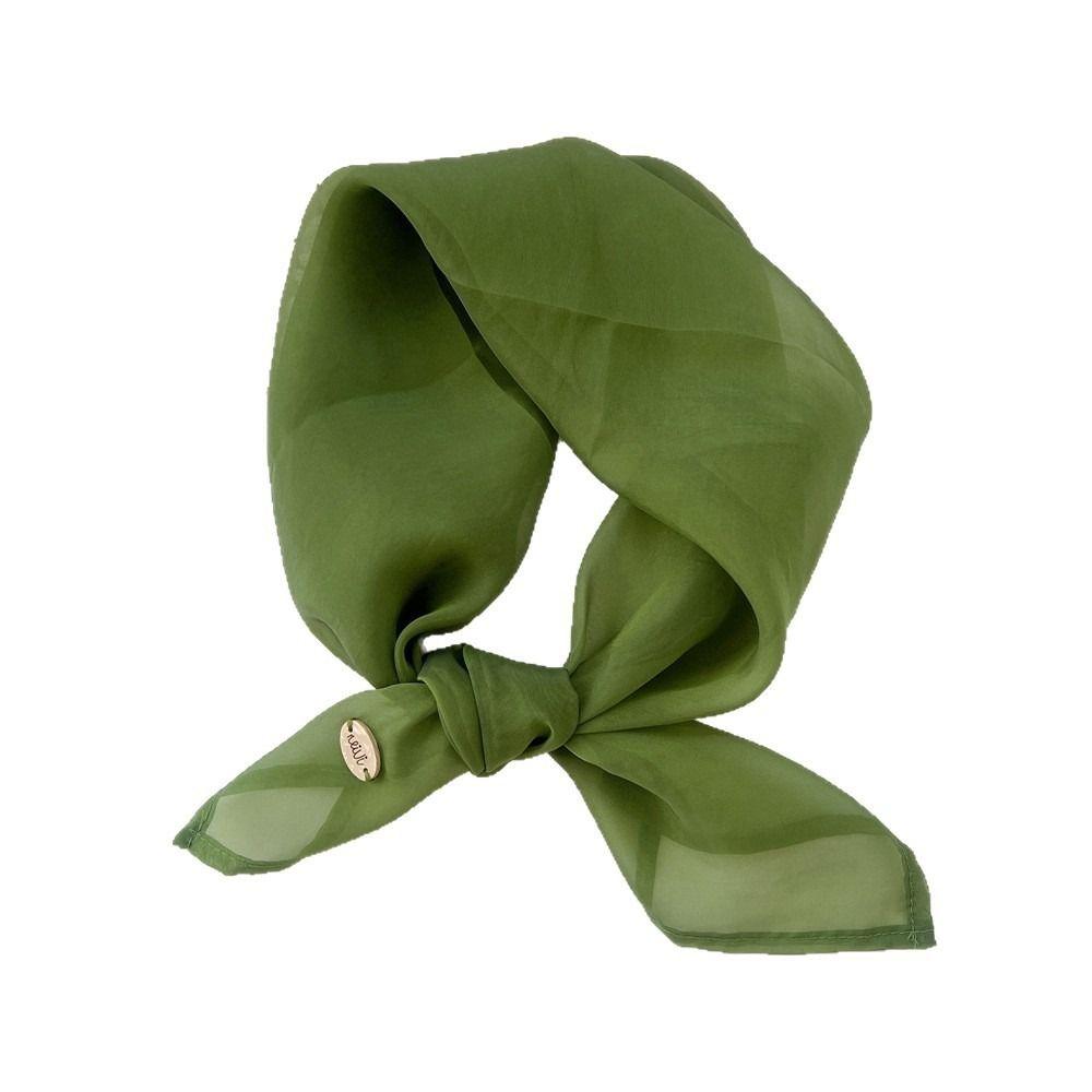 Transparent Cotton Linen Scarves Solid Color Square Handkerchief Small Square Scarf  Beach