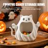 Decorative Tabletop Figurines 3D Printed Halloween Ghost Cat Storage Holder, Kitten Statue with Indoor Entryway Table Decor Hollow Storage,