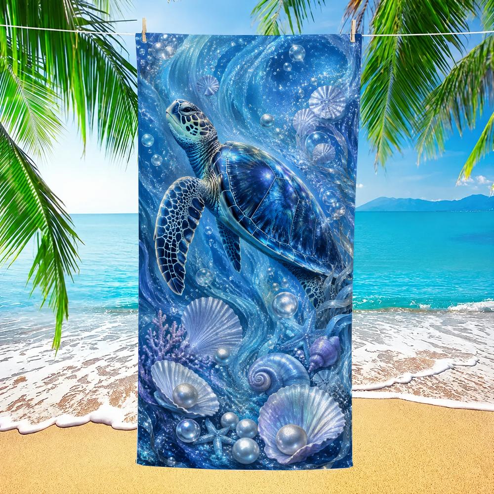1pc Beach Turtle Animal Towel Beach Towel Quick Dry Absorbent Bath Towel For Swimming Gym Camping Outdoor Sunbathing