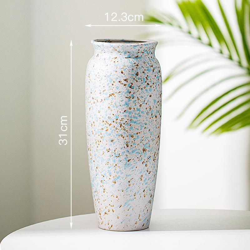 Minimalist Kiln-Fired Ceramic Vase: Home Living Room Decor for Fresh or Dried Flowers