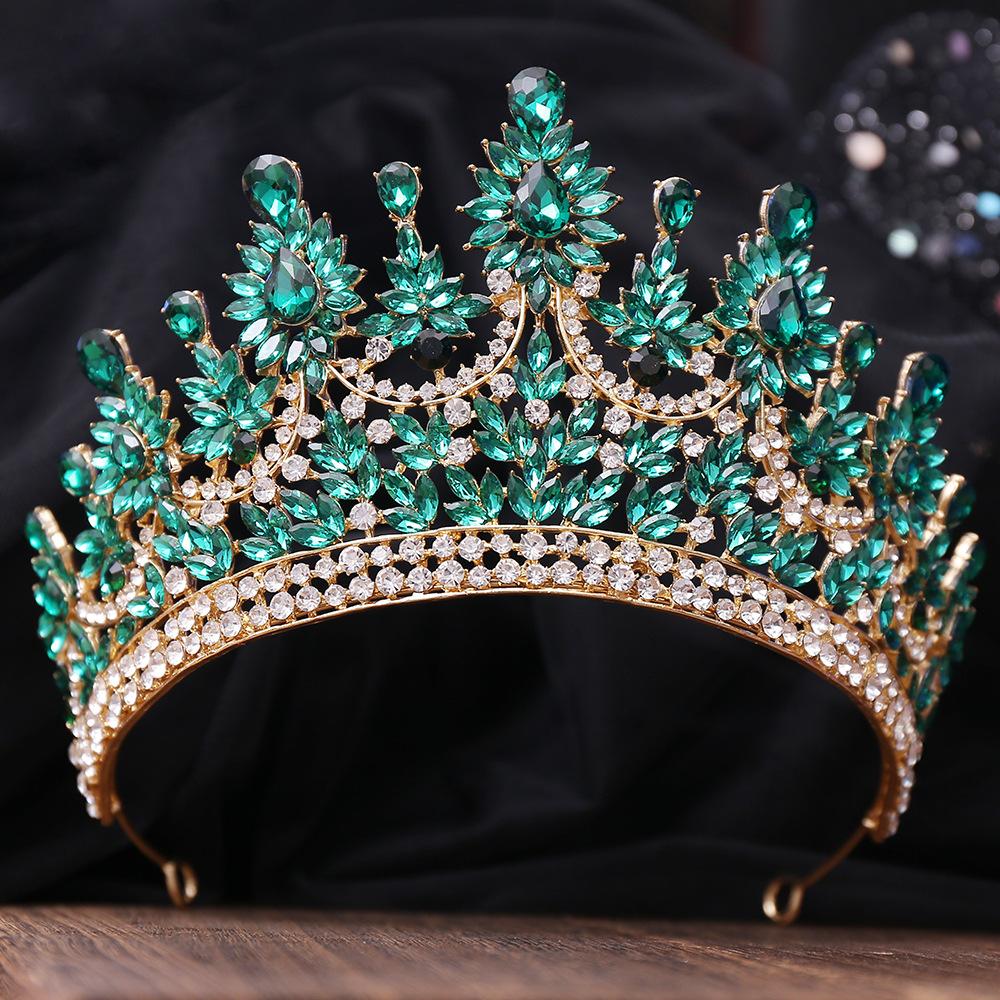 

DIEZI 7 Colors Elegant Luxury Bridal Opal Crystal Tiara For Women Girls Gift Wedding Party Queen Crown Hair Dress Accessories