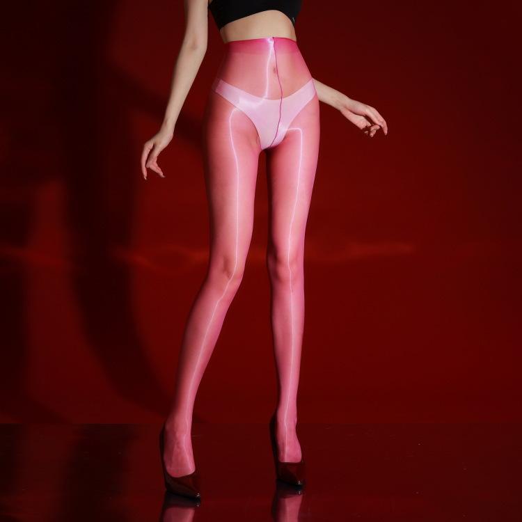 Women Sexy Glossy Sheer Pantyhose High Waist Elastic Oil Shiny Tights Ultra-Thin Transparent Stocking One Size