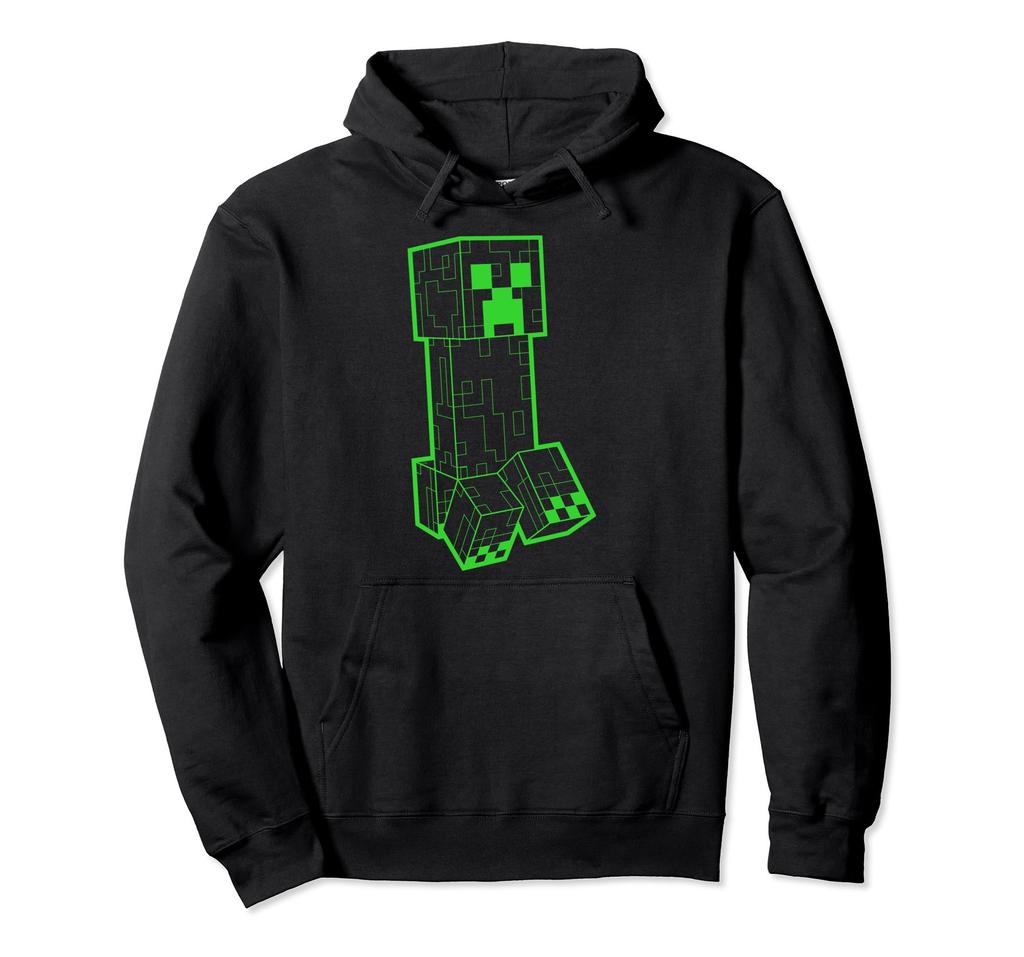 Minecraft Bright Creeper Outline Hoodie